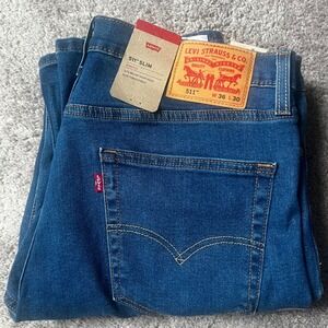 Levis 511 Slim Fit Stretch Jeans Mens 36x30 Medium Wash Blue